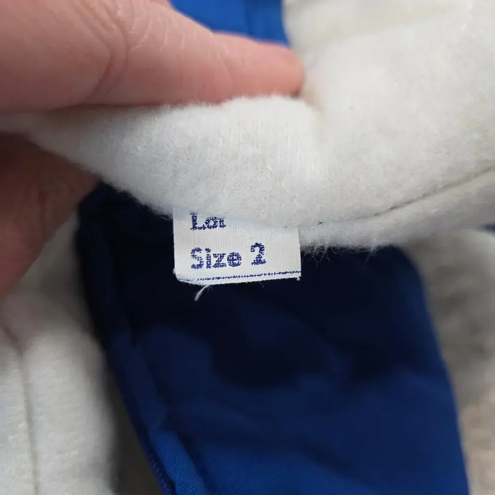 Vintage Kids Snow Suit Bibs Blue Union Made Blue Full Zip 2T‎